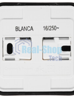 Розетка с/з без шторок, (тонкая) 16А, 250В, изолир. пластина SE Blanca наруж Антрацит