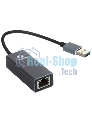 Кабель-переходник USB 3.0 (Am) --> LAN RJ-45 Ethernet 1000 Mbps, Aluminum Shell, VCOM DU312M
