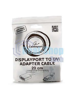 Переходник DisplayPort - DVI Cablexpert A-DPM-DVIF-002-W, 20M/19F, белый, пакет
