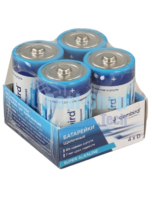 Батарейки щелочные/алкалиновые Gembird GB-LR20-2F, тип D(LR20), 2шт, пленка