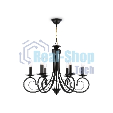 Светильник Ambrella light TR9612/6 BK черный E14/6 max 40W D560*650