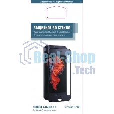 Защитное стекло для экрана Redline черный для Apple iPhone 6/6S 3D 1шт.(УТ000008166)