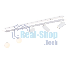 Потолочный светодиодный светильник Ambrella light FL66201/1+5 WH белый 67W 3000K-6400K+G9/2 1000*100*400 (ПДУ ИК)