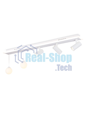 Потолочный светодиодный светильник Ambrella light FL66201/1+5 WH белый 67W 3000K-6400K+G9/2 1000*100*400 (ПДУ ИК)