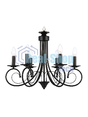 Светильник Ambrella light TR9612/6 BK черный E14/6 max 40W D560*650