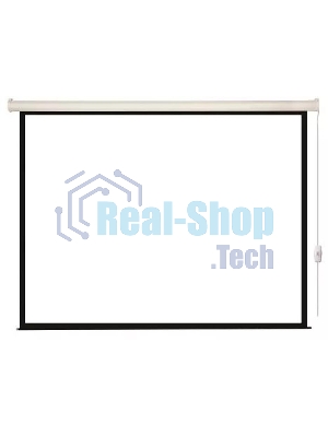 Экран с электроприводом Lumien Eco Control 180x180 см (раб. область 174х174 см) Matte White черная кайма по периметру 1:1