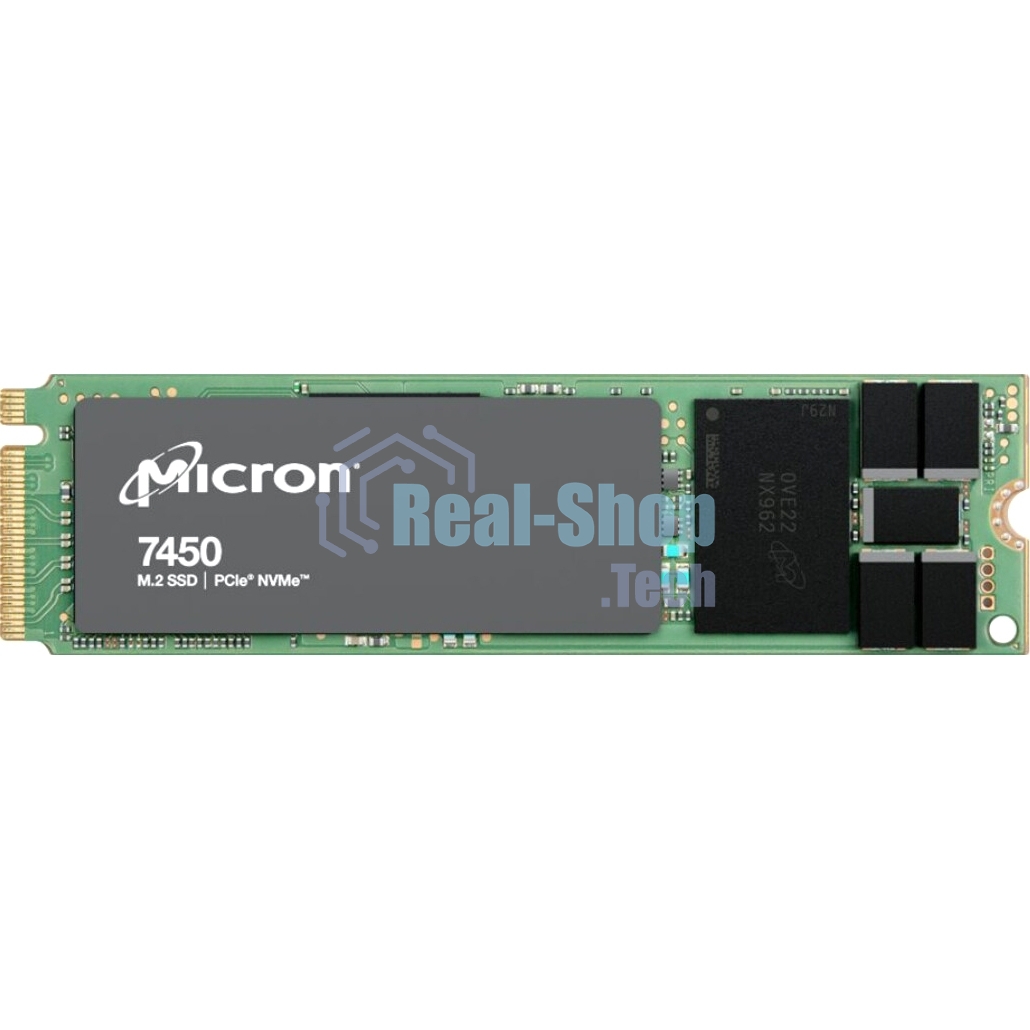 Накопитель SSD Micron 7450 PRO, 480Gb, M.2(22x80мм), NVMe, PCIe 4.0 x4, 3D TLC, R/W 5000/700Mb/s, IOPs 280 000/40 000, TbW 800, DWPD 1 (12 мес.)
