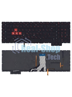 Клавиатура для ноутбука HP Omen 17-AN000 черная с красной подсветкой