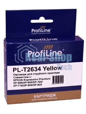 Картридж струйный ProfiLine PL-T2634 для принтеров Epson Expression Premium XP-600/XP-605/XP-700/XP-710/XP-800/XP-820 с чернилами Yellow