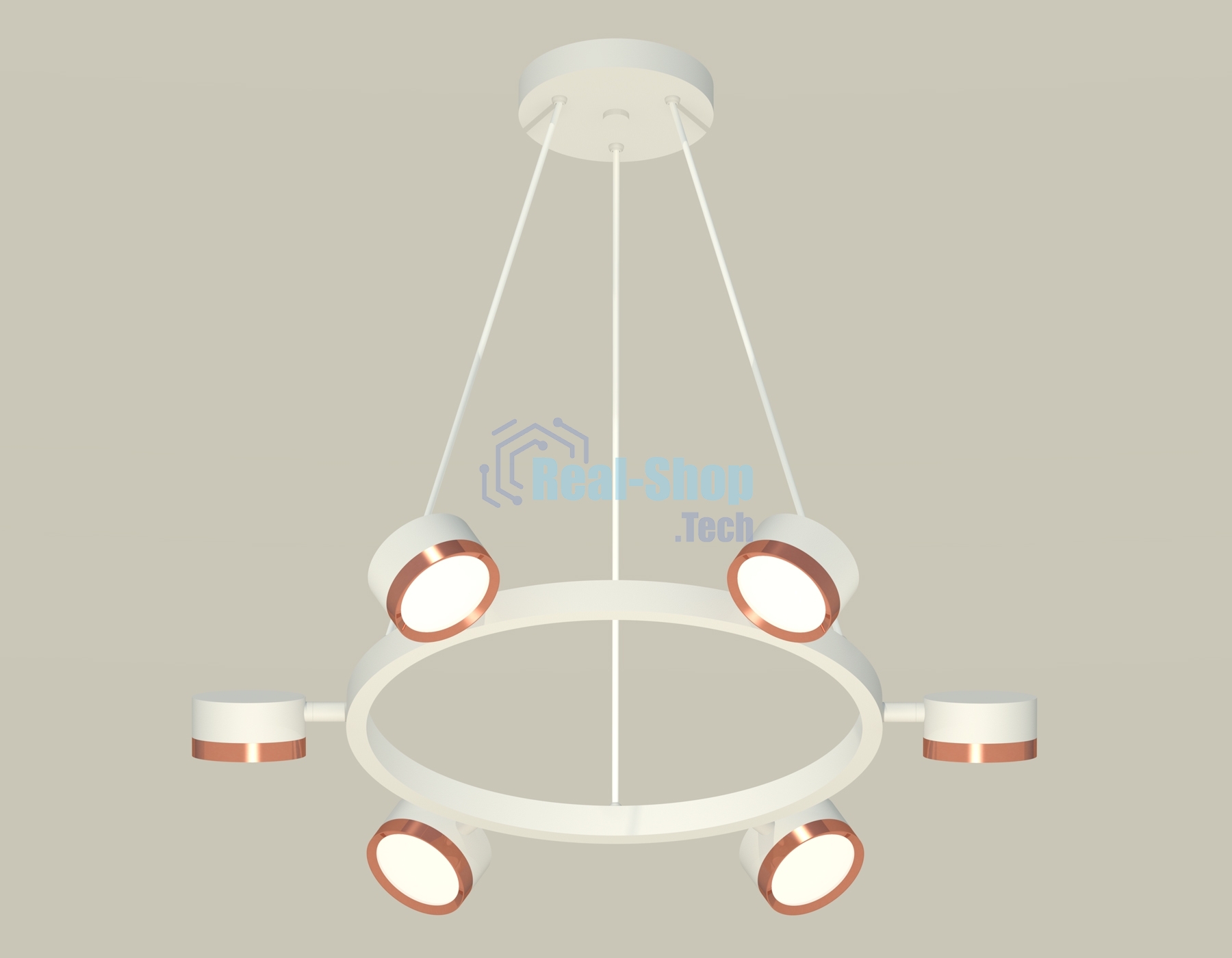 Светильник Ambrella light XB9191153/6 SWH/PPG белый песок/золото розовое полированное GX53 (C9191, N8126)