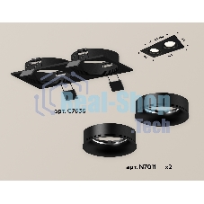 Комплект встраиваемого светильника Ambrella light XC7636002 SBK/PBK черный песок/черный полированный MR16 GU5.3 (C7636, N7011)