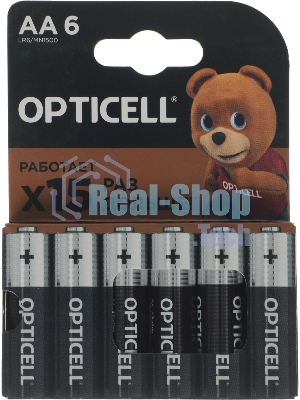 Элемент питания алкалиновый AA/LR6 (блист. 6шт) Basic Opticell 5051006