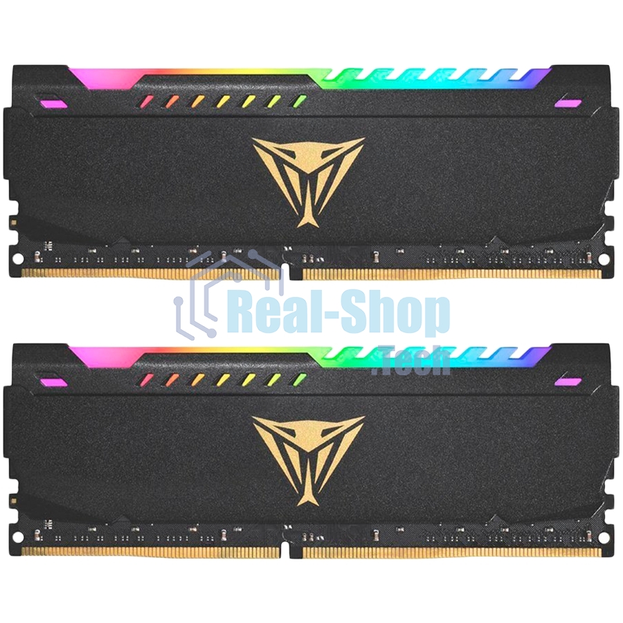 Оперативная память Patriot Viper Steel, DDR4, 64GB (2x32GB), 3200MHz, CL18, DIMM, с радиатором, RGB, черный