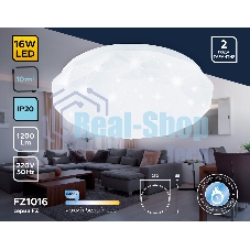 Потолочный светодиодный светильник Ambrella light FZ1016 WH белый 16W 6400K D250*55 (Без ПДУ)