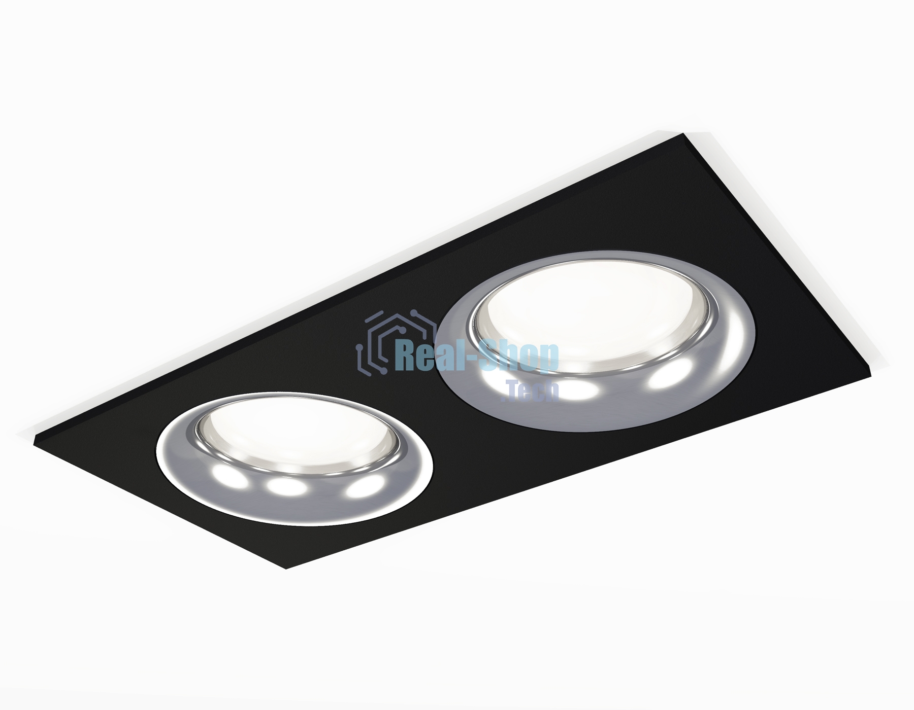 Комплект встраиваемого светильника Ambrella light XC7636003 SBK/PCL черный песок/серебро полированное MR16 GU5.3 (C7636, N7012)