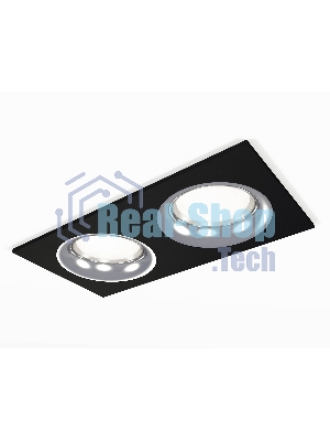 Комплект встраиваемого светильника Ambrella light XC7636003 SBK/PCL черный песок/серебро полированное MR16 GU5.3 (C7636, N7012)