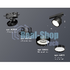 Светильник Ambrella light XT8102002 SBK/PBK черный песок/черный полированный GX53 (A2526, A2106, C8102, N8113)