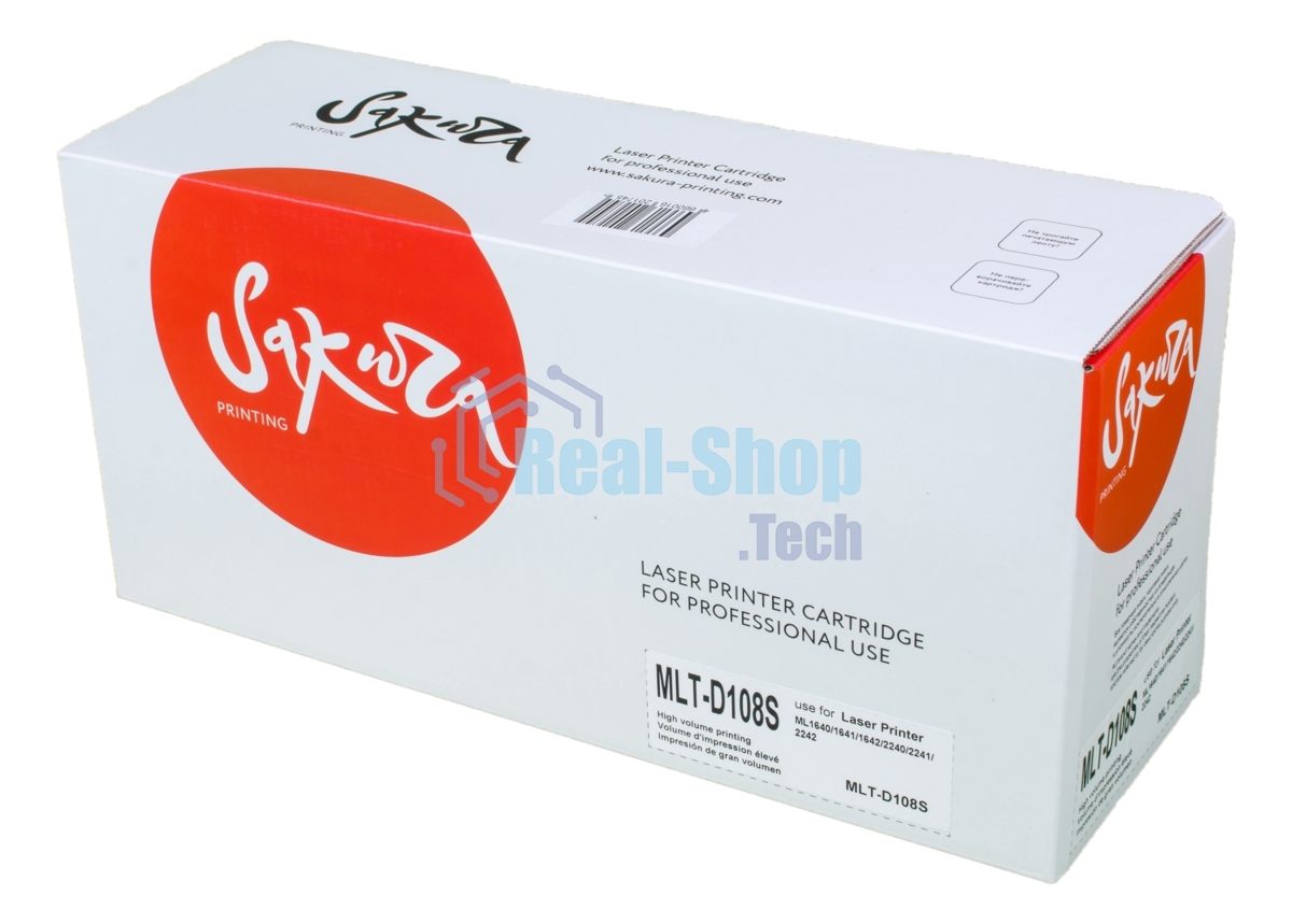 Картридж Sakura MLTD108S для Samsung ML1640/1641/1642/2240/2241/2242, черный, 1500 к.