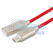 Кабель USB2.0 Cablexpert CC-P-mUSB02R-1.8M, AM/microB, серия Platinum, длина 1.8м, красный, блистер