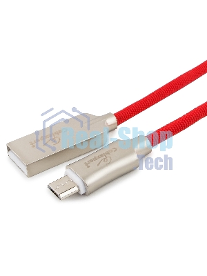 Кабель USB2.0 Cablexpert CC-P-mUSB02R-1.8M, AM/microB, серия Platinum, длина 1.8м, красный, блистер