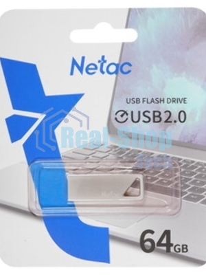 Флешка USB Netac U326 (NT03U326N-064G-20PN), 64Gb, USB 2.0, R/W 50/15, серебристый