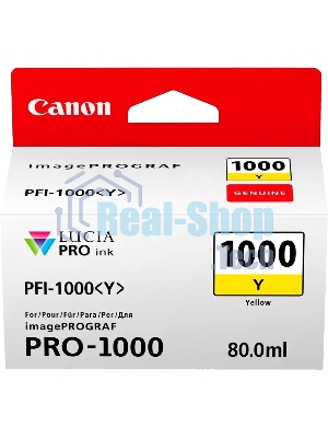 Картридж струйный Canon PFI-1000 Y желтый (80 мл.) для Canon IJ SFP PRO-1000 WFG
