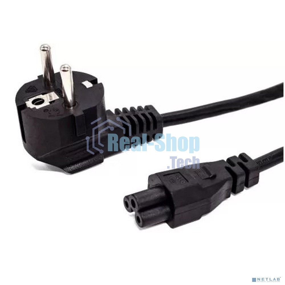 Кабель питания Filum FL-PC10-EU-C5-1M CEE 7/7- С5, 3х0.75мм , 220В, 10A, черный, 1 м.