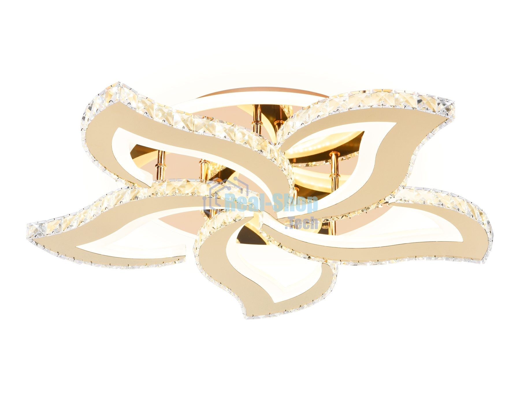 Потолочный светодиодный светильник Ambrella light FA1724/5 GD золото 3000K/4200K/6400K 113W 630*600*100 (ПДУ РАДИО 2.4G)