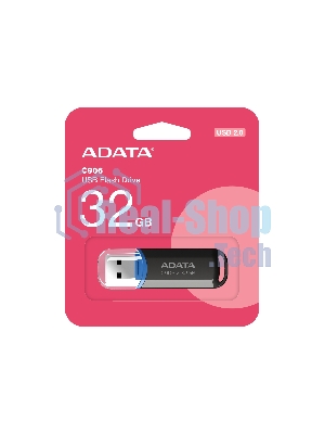 Флешка USB ADATA C906 (AC906-32G-RBK), 32Gb, USB 2.0, R/W 15/5, черный/синий