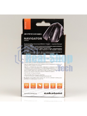 Мышь проводная Nakatomi MON-04U черный, 800 dpi, USB, кнопки - 3