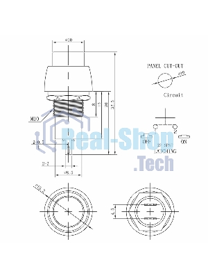 Выключатель-кнопка Rexant 250V 1А (2с) ON-OFF синяя Micro