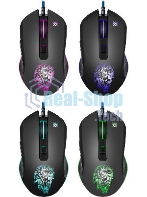 Мышь проводная Defender Sleipnir GM-927 черный, 12800 dpi, USB, кнопки - 6