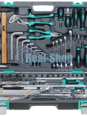 Набор инструментов Stels 141071/2'' 3/8'' 1/4'' CrV пластиковый кейс 142 предм.