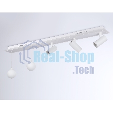 Потолочный светодиодный светильник Ambrella light FL66201/1+5 WH белый 67W 3000K-6400K+G9/2 1000*100*400 (ПДУ ИК)