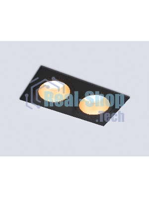 Встраиваемый точечный светильник Ambrella light TN102833/2 BK/GD черный/золото GU5.3/2 178*93*50