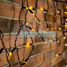 Гирлянда Neon-night Айсикл (бахрома) светодиодный, 4,8 х 0,6 м, черный провод, 230 В, диоды желтые, 176 LED