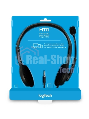 Гарнитура Logitech H111 чёрный, проводная, 3.5 мм