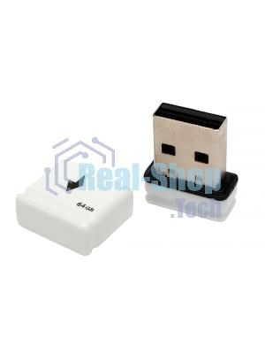 Флешка USB Gembird GFL-2.0-64mini, 64Gb, USB 2.0, R/W 30/15, белый