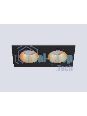 Встраиваемый точечный светильник Ambrella light TN102833/2 BK/GD черный/золото GU5.3/2 178*93*50
