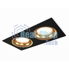 Комплект встраиваемого светильника Ambrella light XC7636005 SBK/PYG черный песок/золото желтое полированное MR16 GU5.3 (C7636, N7014)
