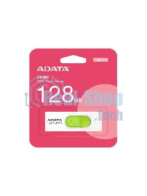 Флешка USB ADATA UV320 (AUV320-128G-RWHGN), 128Gb, USB 3.2 Gen1, R/W 100/30, белый/зеленый