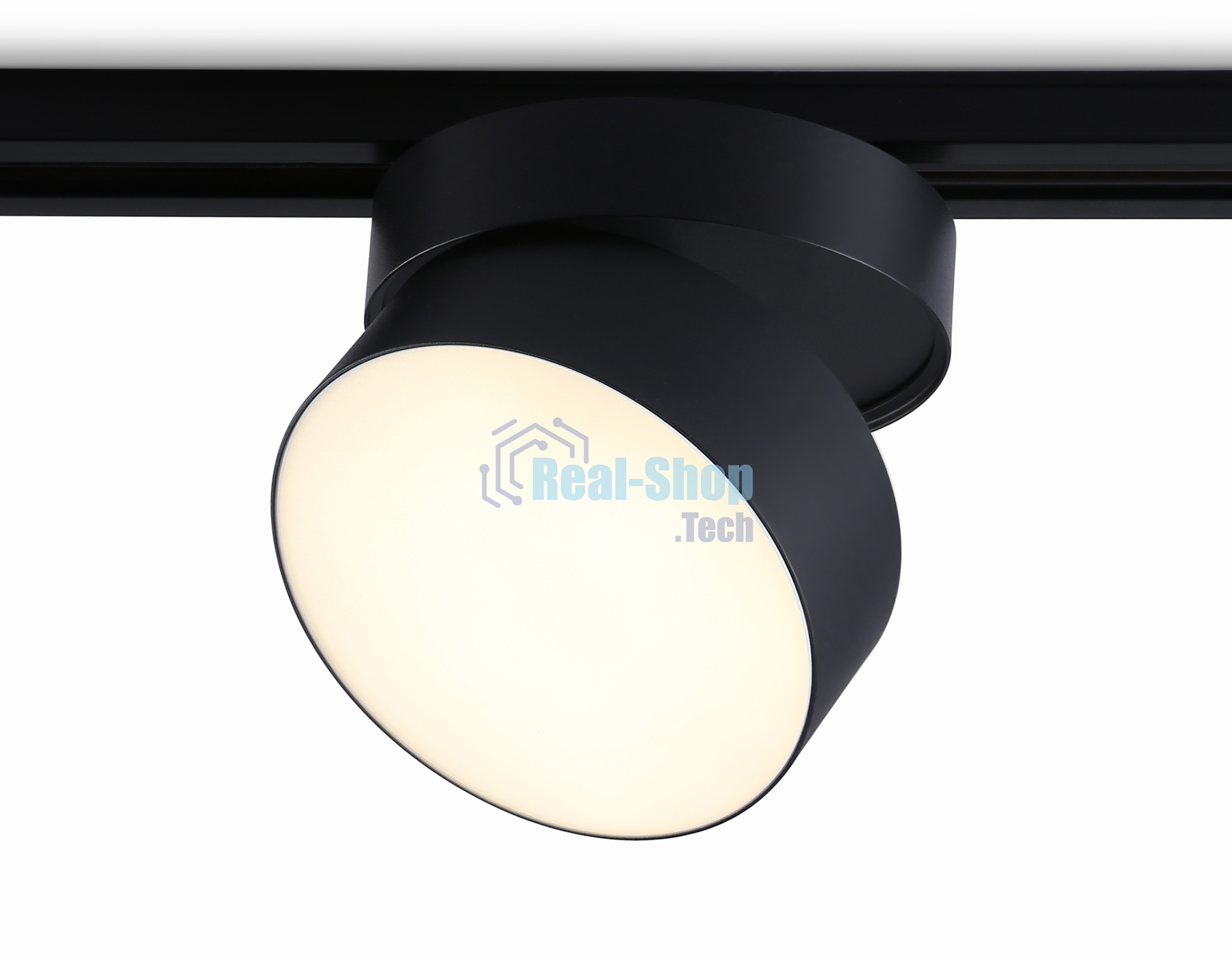 Трековый однофазный светодиодный светильник Ambrella light GL6877 BK черный LED 16W 3000K D115*90