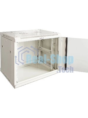 Шкаф коммутационный Lanmaster Pro (TWT-CBWPG-15U-6X4-GY) настенный 15U 600x450 мм пер. дв. стекл 60 кг серый 350 мм 768 мм IP20 металл