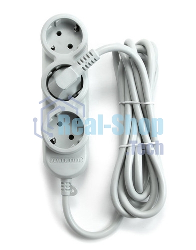 Удлинитель PC 3 м, 4 р, без выкл., 16А черный PC-2B-3M