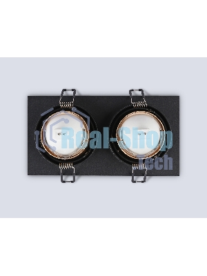 Встраиваемый точечный светильник Ambrella light TN102833/2 BK/GD черный/золото GU5.3/2 178*93*50