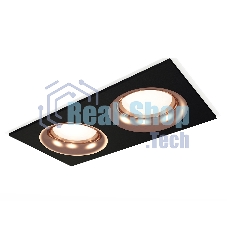 Комплект встраиваемого светильника Ambrella light XC7636006 SBK/PPG черный песок/золото розовое полированное MR16 GU5.3 (C7636, N7015)