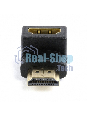 Переходник Cablexpert HDMI-HDMI 19F/19M, угловойсоединитель 90 градусов, золотые разъемы (A-HDMI90-FML)
