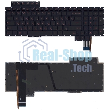 Клавиатура для ноутбука Asus ROG G752 G752VL G752VS черная без рамки, красная подсветка