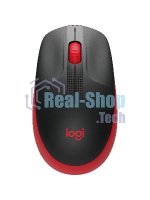 Мышь беспроводная Logitech M190 черный/красный, 1000 dpi, радиоканал, USB, кнопки - 3