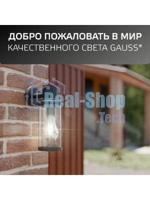 Светильник садово-парковый Gauss Vega на стену вниз 10.5x24x14.2cm, 170-240V/50Hz, 1xE27, Max.60W, IP: 54, 1/24